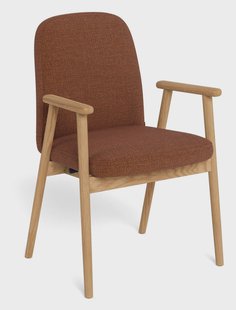 Bendt Eetkamerstoel Aeriel met armleuning - Terracotta
