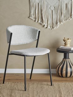Bloomingville Eetkamerstoel Marlo Bouclé - Wit