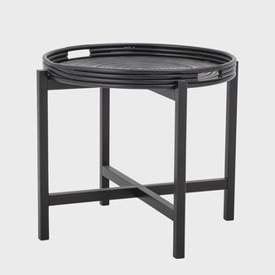 Bloomingville Ronde Bijzettafel Milli Rotan 60cm - Zwart