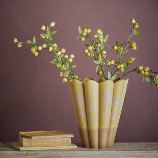Bloomingville Vaas Penn 29cm hoog - Geel