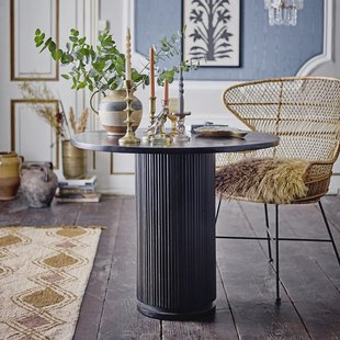 Bloomingville Ronde Eettafel Porto Mangohout, 90cm - Zwart