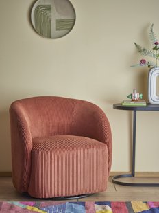 Bloomingville Draaifauteuil Pradi Fluweel - Oranje