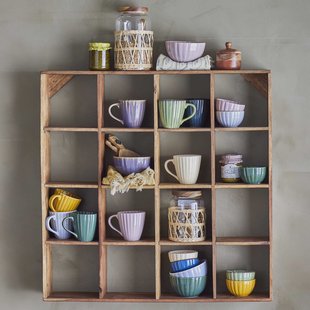 Bloomingville Wandrek Tilo Gerecycled hout, 70 x 70cm - Bruin