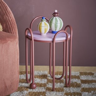 Bloomingville Ronde Bijzettafel Whimsica 30cm - Rood