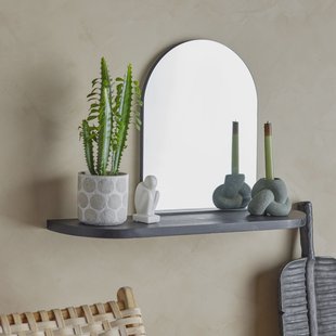 Bloomingville Spiegel Annlie Met plank, 48 x 72cm - Zwart
