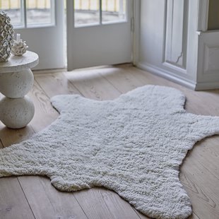 Bloomingville MINI Vloerkleed Bear Wol, 140 x 200cm - Wit