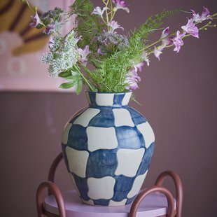 Bloomingville Vaas Check 24cm hoog - Meerkleurig