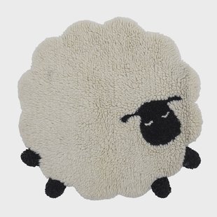 Bloomingville MINI Vloerkleed Dolly Schaap, Wol, 84cm - Wit
