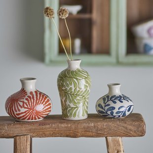 Bloomingville Vaas Fauni Set van 3 stuks - Meerkleurig