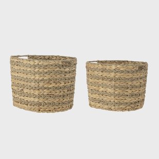 Bloomingville Mand Indra Large, Waterhyacint, Set van 2 stuks - Naturel