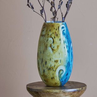Bloomingville Vaas Kalian Glas, 30cm hoog - Blauw
