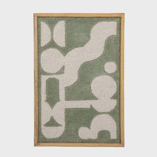 Bloomingville Wandpaneel Longton Wol, 65 x 45cm - Groen