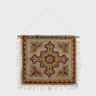 Bloomingville Wandkleed Mughal 75 x 75cm - Rood