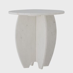 Bloomingville Ronde Bijzettafel Sendai Marmer, 31cm - Wit