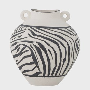 Bloomingville Vaas Togo, Steengoed, 26cm - Zwart