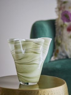 Bloomingville Vaas Toryn, Glas, 24cm - Groen