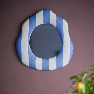 Bloomingville Spiegel Travis, 38 x 39cm - Blauw - Organisch