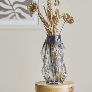 Bloomingville Vaas Tulla, Glas, 32cm - Grijs