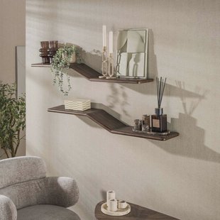 LifestyleFurn Wandplank Sadaf Teakhout, Set van 2 stuks - Bruin