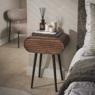 LifestyleFurn Nachtkastje Grady Acaciahout, Met 1 lade - Bruin