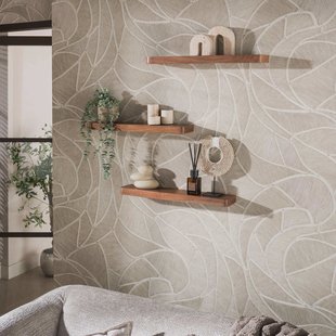 LifestyleFurn Wandplank Alania Aaciahout, Set van 3 stuks - Bruin
