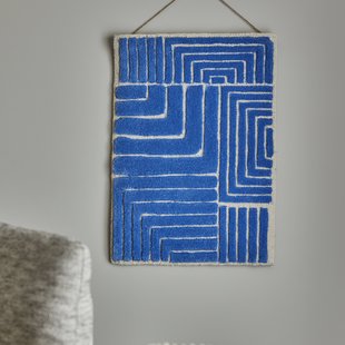 Bloomingville Wandkleed Velva Wol, 64 x 45cm - Blauw