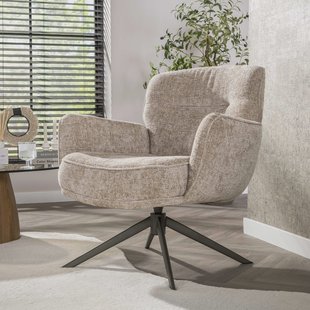 LifestyleFurn Draauifauteuil Laisa Chenille - Zand/Bruin