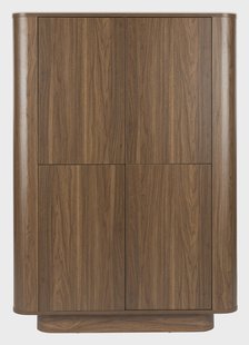 ZILT Opbergkast Nathen Walnoot en marmerlook, 140 x 100cm - Bruin