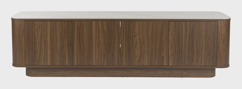 ZILT TV-meubel Nathen Walnoot en marmerlook, 180cm - Bruin