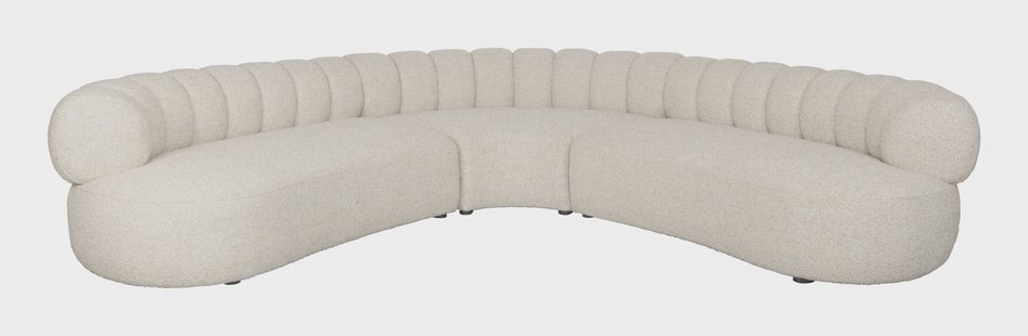 Dutchbone 7-zits Organische Hoekbank Duvane 286 x 286cm, Geweven stof - Beige
