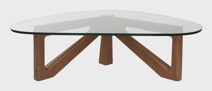 Dutchbone Organische Salontafel Norwin Glas en hout, 126 x 90cm - Bruin