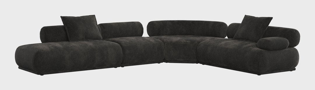 Zuiver 7,5-zits Hoekbank Rembrandt 594cm, Rechts, Ribstof - Bruin