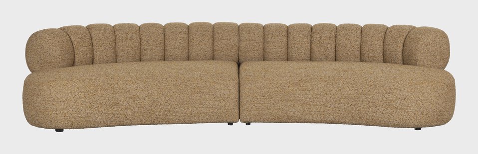 Dutchbone Organische 4,5-zits Bank Duvane 310cm, Geweven stof - Bruin