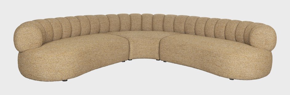 Dutchbone Organische 7-zits Hoekbank Duvane 286 x 286cm, Geweven stof - Bruin