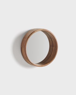 Kave Home Ronde Spiegel Berale Acaciahout, 30cm - Bruin