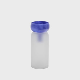 Kave Home Vaas Kelse Glas - Donkerblauw