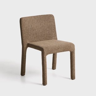 Kave Home Eetkamerstoel Loria Stapelbaar, Chenille - Bruin