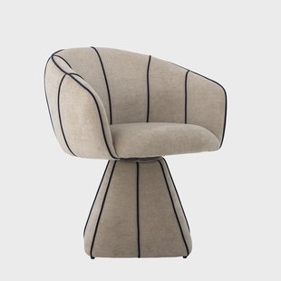 Bloomingville Draaifauteuil Semilie Velvet - Naturel