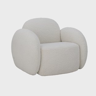 Bloomingville Fauteuil Zanno Teddy stof - Wit