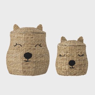 Bloomingville MINI Mand Berny Beer, Set van 2 stuks - Naturel