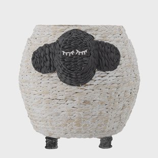 Bloomingville MINI Mand Dolly Schaap, 44cm hoog - Wit
