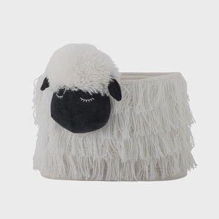 Bloomingville MINI Mand Dolly Schaap, 30cm hoog - Wit