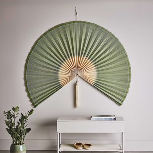 Bloomingville Wanddecoratie Jaime Bamboe, 145 x 110cm - Groen