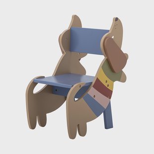 Bloomingville MINI Kinderstoel Charlie Hond - Meerkleurig