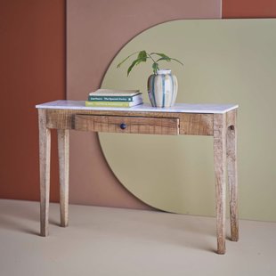Bloomingville Sidetable Hauge Marmer en mangohout, 110cm - Bruin