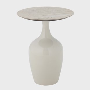 Bloomingville Ronde Bijzettafel Lecco Keramiek, 40cm - Naturel