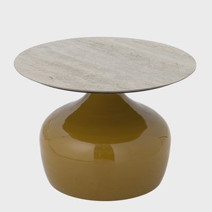 Bloomingville Ronde Salontafel Lecco Keramiek, 60cm - Geel