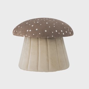 Bloomingville MINI Poef Lue Paddenstoel, 37cm - Bruin