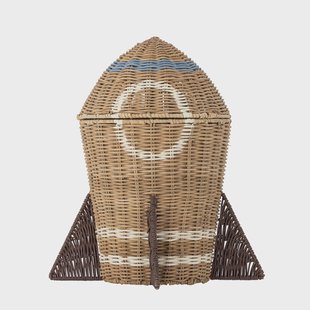 Bloomingville MINI Mand Space Raket, 35cm hoog - Naturel