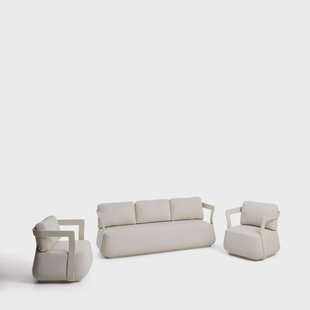 Kave Home Loungeset Tamaris Met 3-zits loungebank en 2 loungestoelen - Ecru